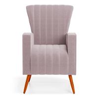 Poltrona Decorativa Melody Com Pés Palito Bouclê Rosê - Abmaza - 3