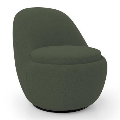 Poltrona Orgânica Living Memphis Giratória Bouclê Verde Abmaza