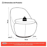 Poltrona Orgânica Living Memphis Base Giratória Bouclê Verde Musgo - Abmaza