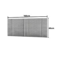 Cabeceira Painel Cama Box Queen Size Siri 160cm Com Led Linho Cinza - Abmaza