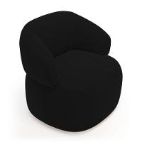 Poltrona Orgânica Giratória Living Glee Veludo Preto - Abmaza - 5