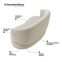 Kit 2 Poltronas E 1 Namoradeira Aisha Orgânica Bouclê Bege - Abmaza - 6