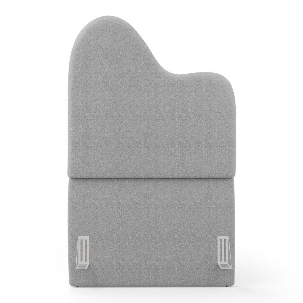 Cabeceira Orgânica Cama Box Solteiro Sea 90cm Com Frame Bouclé Cinza Claro - Abmaza - 5