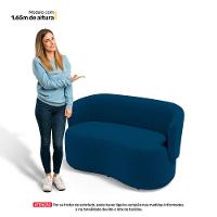 Kit 2 Poltronas E 1 Namoradeira Aisha Orgânica Bouclê Azul Marinho - Abmaza - 7