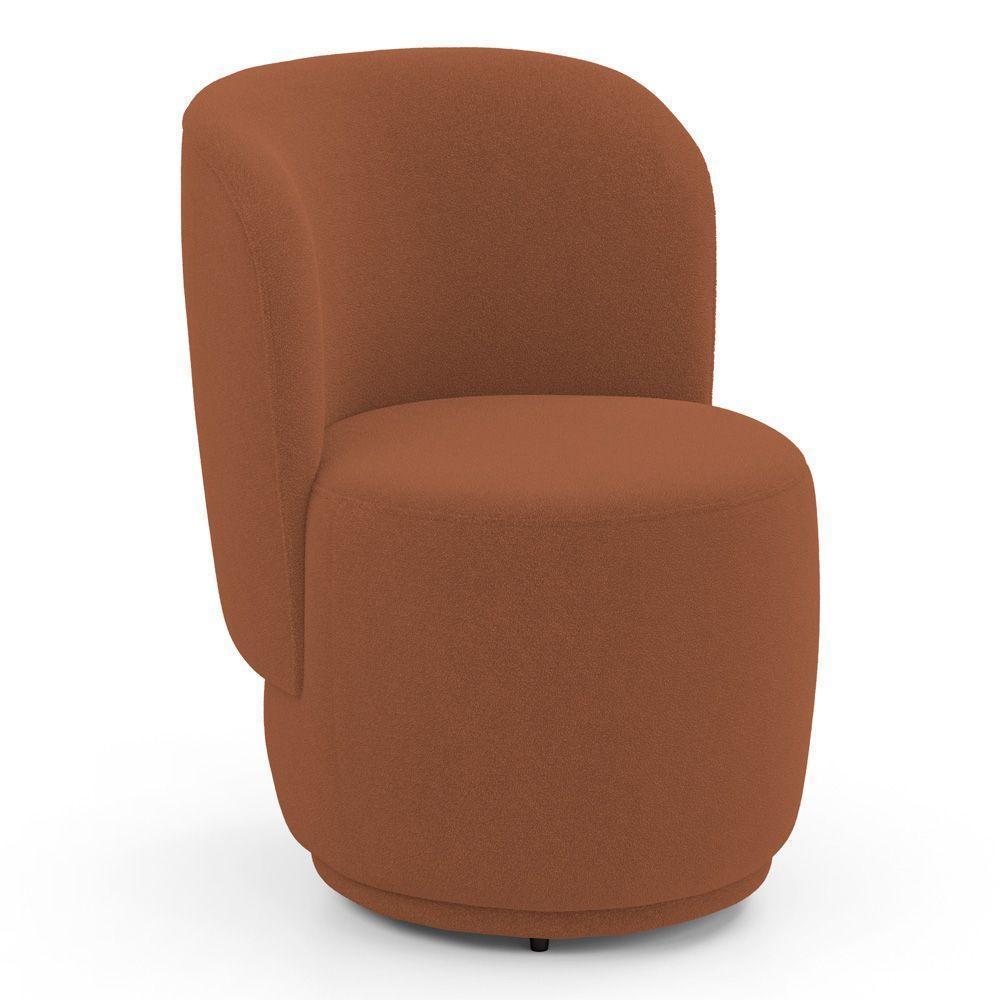 Poltrona Orgânica Decorativa Living Molly Bouclê Terracota - Abmaza - 1
