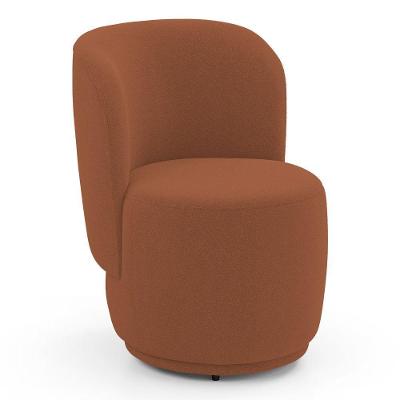 Poltrona Orgânica Decorativa Living Molly Bouclê Terracota - Abmaza