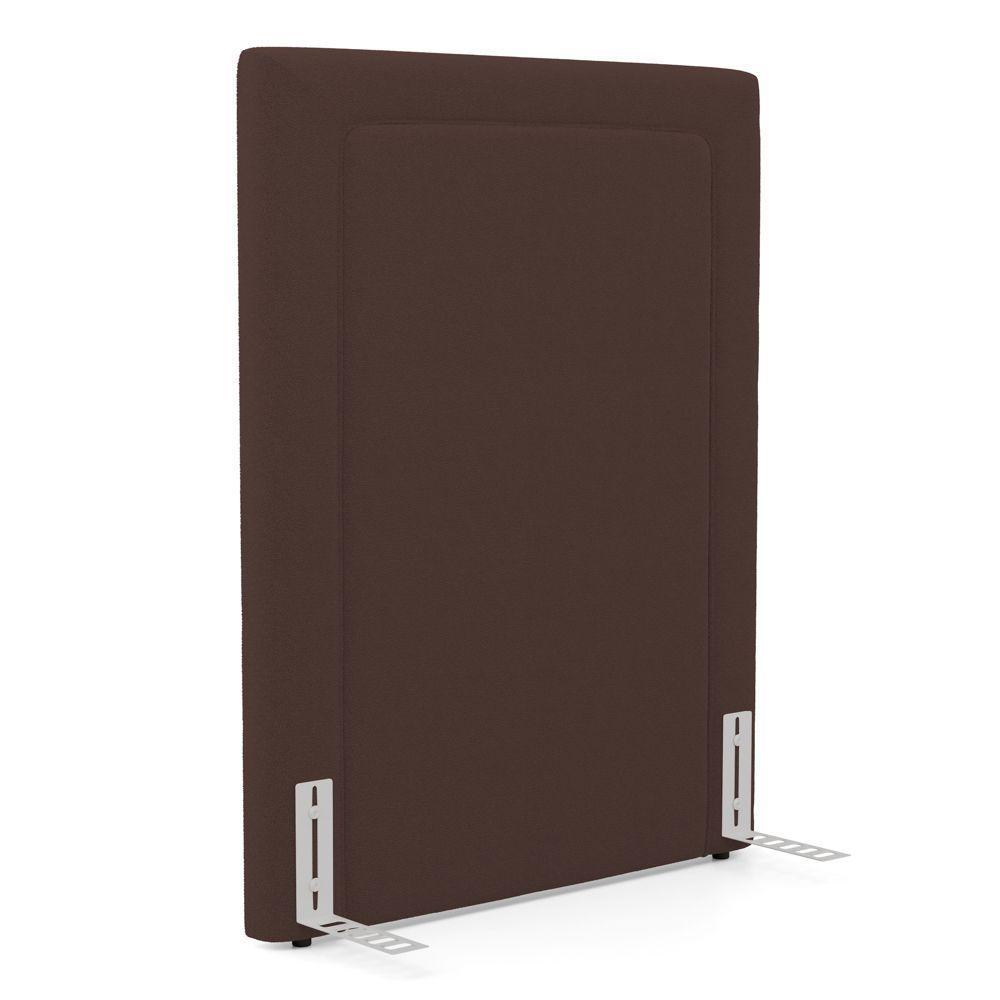Cabeceira Cama Box Solteiro Alba 90cm Com Frame Bouclé Marrom - Abmaza - 1