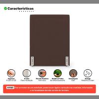 Cabeceira Cama Box Solteiro Alba 90cm Com Frame Bouclé Marrom - Abmaza - 3