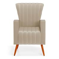 Kit 02 Poltronas Decorativas Melody Com Pés Palito Suede Bege - Abmaza - 3