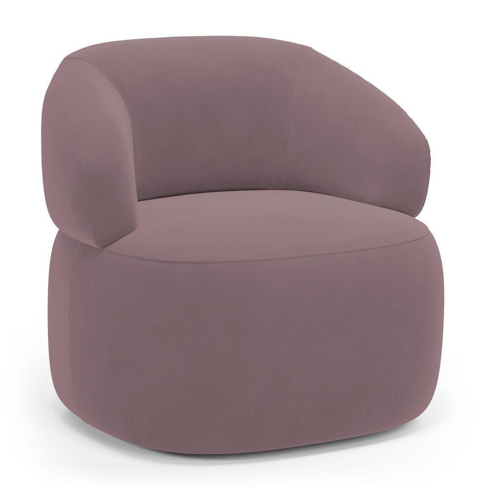 Kit 02 Poltronas Orgânicas Giratória Living Glee Veludo Rosê - Abmaza - 7