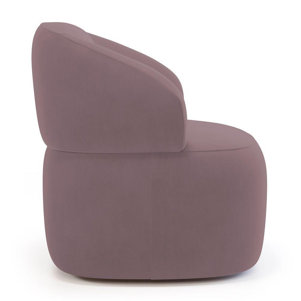 Kit 02 Poltronas Orgânicas Giratória Living Glee Veludo Rosê - Abmaza - 9