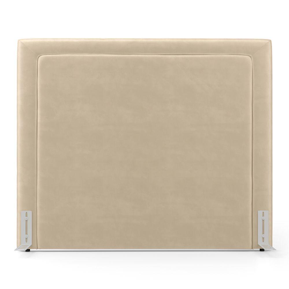 Cabeceira Cama Box King Size Alba 195cm Com Frame Veludo Bege - Abmaza - 5