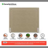 Cabeceira Cama Box King Size Alba 195cm Com Frame Veludo Bege - Abmaza - 3