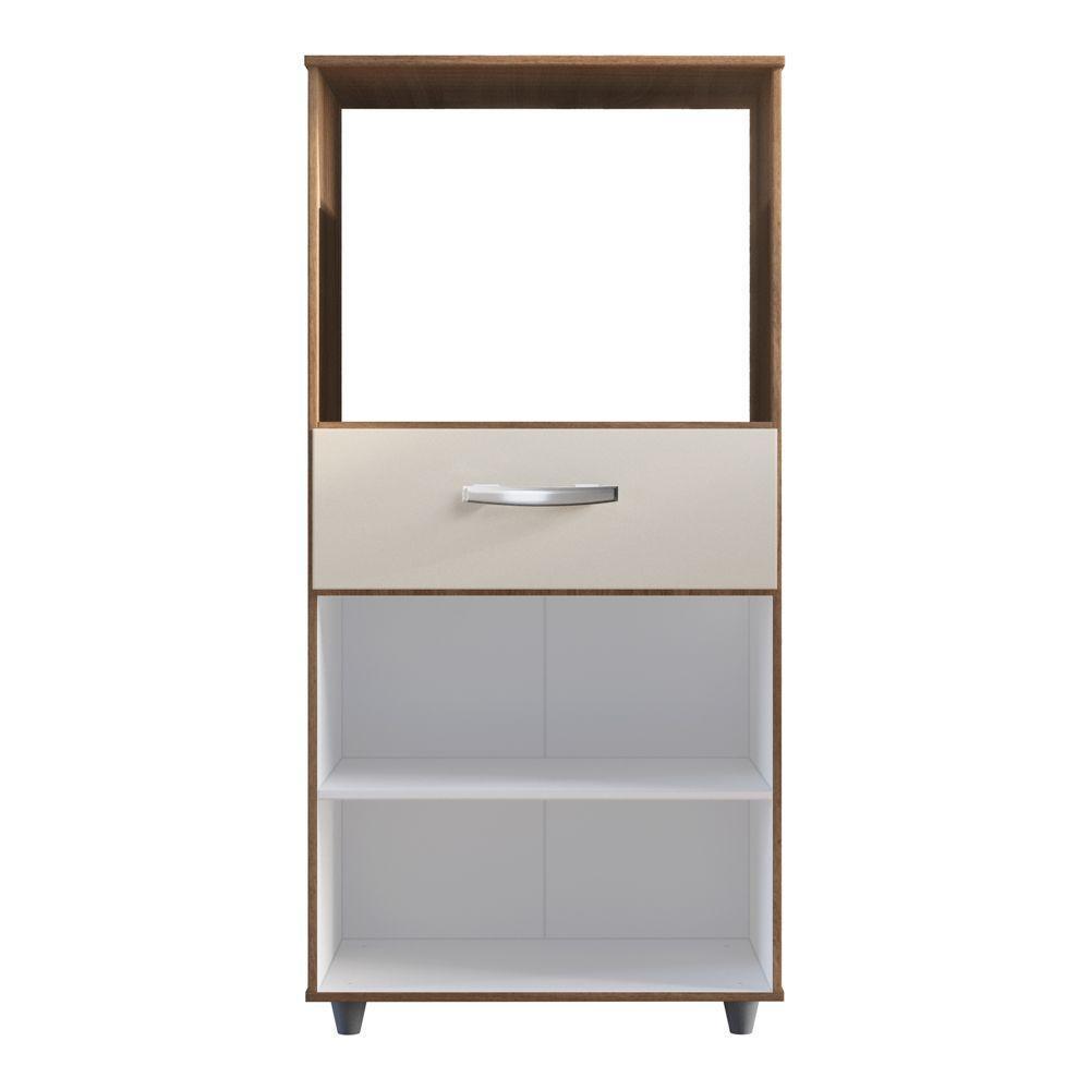 Armário De Cozinha Multiuso Luna 60cm Com 02 Portas E Nicho Integrado Savana Off White - Abmaza - 5