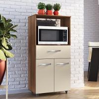 Armário De Cozinha Multiuso Luna 60cm Com 02 Portas E Nicho Integrado Savana Off White - Abmaza - 2