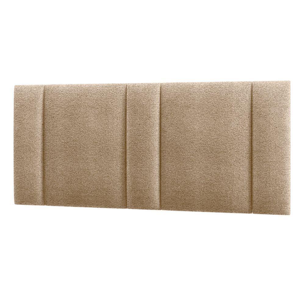 Cabeceira Painel Cama Box Queen Size Siri 160cm Com Led Bouclé Bege - Abmaza - 2
