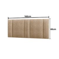 Cabeceira Painel Cama Box Queen Size Siri 160cm Com Led Bouclé Bege - Abmaza