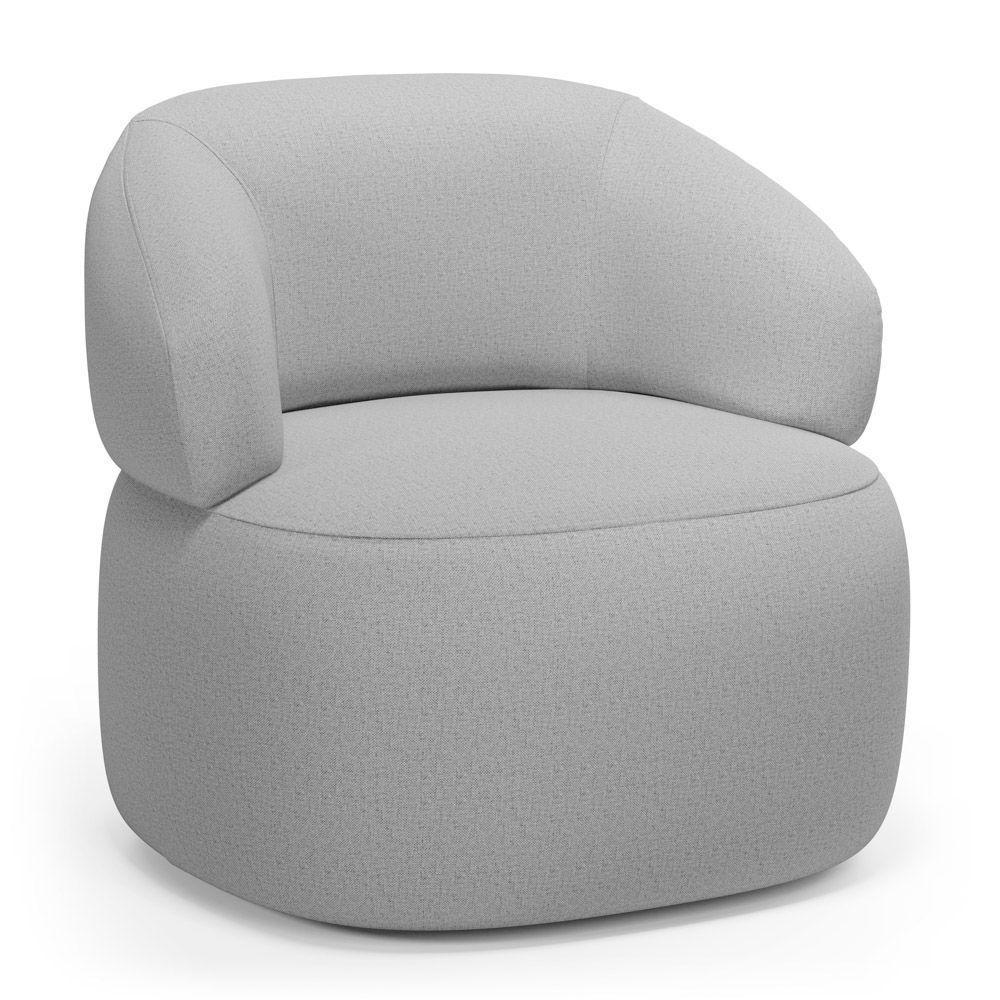 Kit 02 Poltronas Orgânicas Giratória Living Glee Linho Cinza - Abmaza - 7