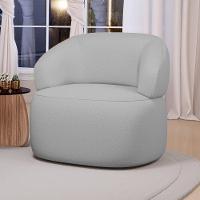 Kit 02 Poltronas Orgânicas Giratória Living Glee Linho Cinza - Abmaza - 2