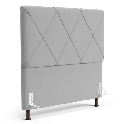 Cabeceira Cama Box Casal Mel 140cm Com Frame Veludo Cinza Claro - Abmaza
