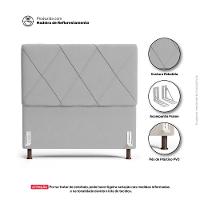 Cabeceira Cama Box Casal Mel 140cm Com Frame Veludo Cinza Claro - Abmaza - 3