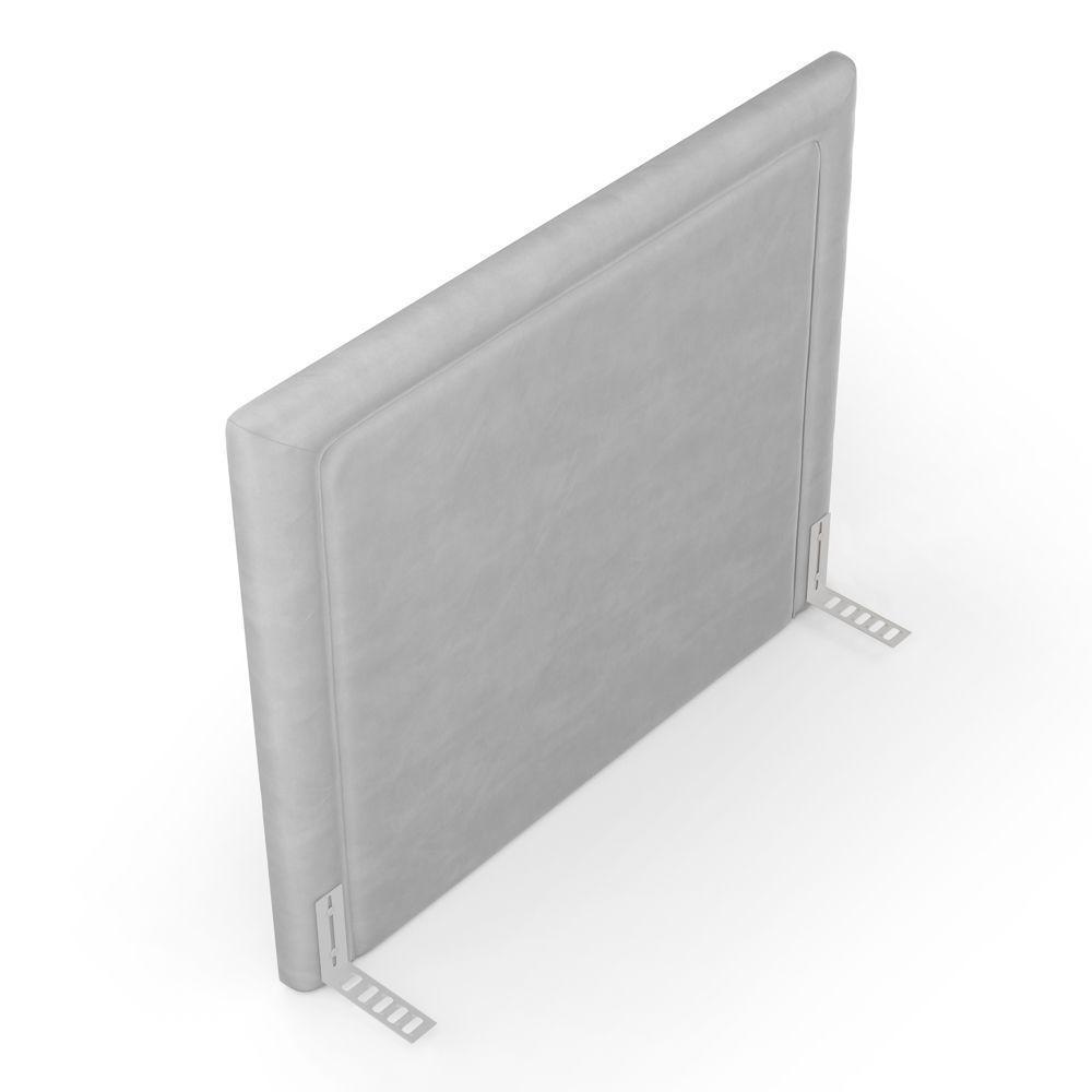 Cabeceira Cama Box Casal Padrão Alba 140cm Com Frame Veludo Cinza Claro - Abmaza - 5