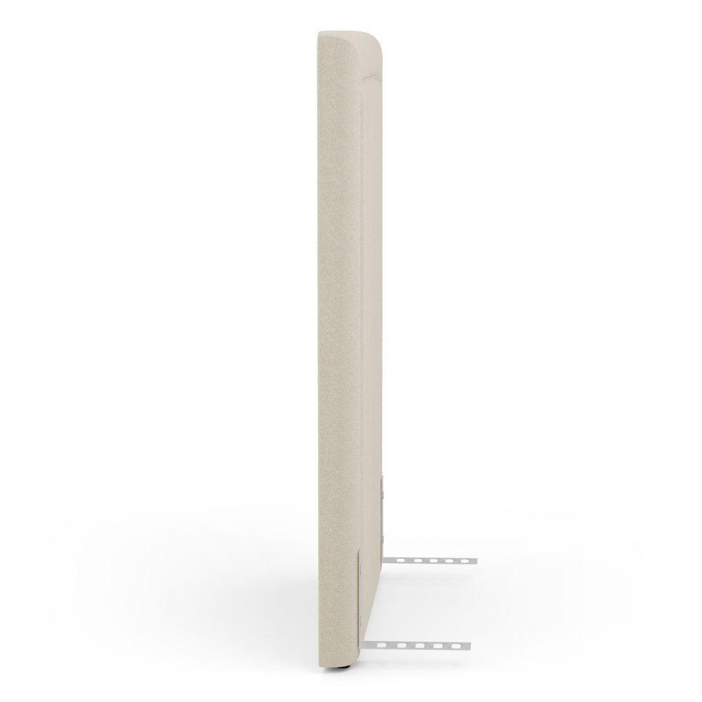 Cabeceira Cama Box Solteiro Alba 90cm Com Frame Bouclé Bege - Abmaza - 7