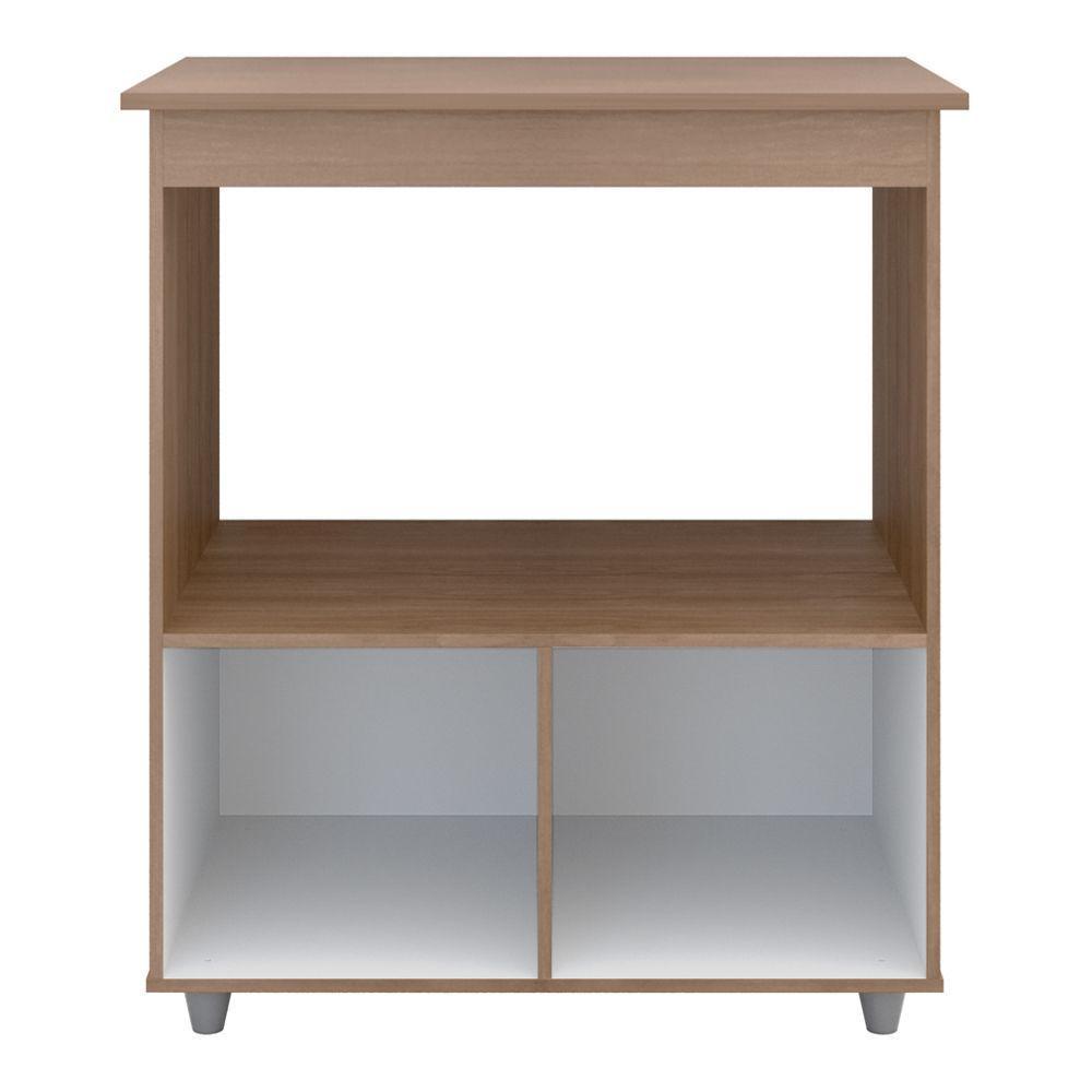 Balcão Cozinha Para Forno Micro-ondas Multiuso Angel 02 Portas Savana Preto - Abmaza - 3