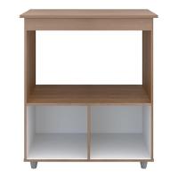 Balcão Cozinha Para Forno Micro-ondas Multiuso Angel 02 Portas Savana Preto - Abmaza - 3