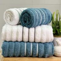 Jogo De Toalhas Wave 4 Peças 100% Algodão Fio Penteado Braco-azul Indigo - 1