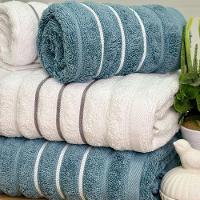 Jogo De Toalhas Wave 4 Peças 100% Algodão Fio Penteado Braco-azul Indigo - 3