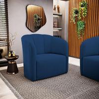 Poltrona Decorativa Living Abby Bouclê Azul Marinho - Abmaza - 8
