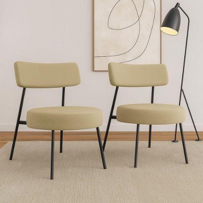 Kit 2 Poltronas Decorativas Sala De Estar Kobe Estofada Linho Bege Abmaza