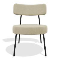 Kit 02 Poltronas Decorativas Sala De Estar Kobe Estofada Com Encosto Linho Bege - Abmaza - 2