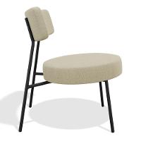 Kit 02 Poltronas Decorativas Sala De Estar Kobe Estofada Com Encosto Linho Bege - Abmaza - 5