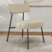 Kit 02 Poltronas Decorativas Sala De Estar Kobe Estofada Com Encosto Linho Bege - Abmaza - 6