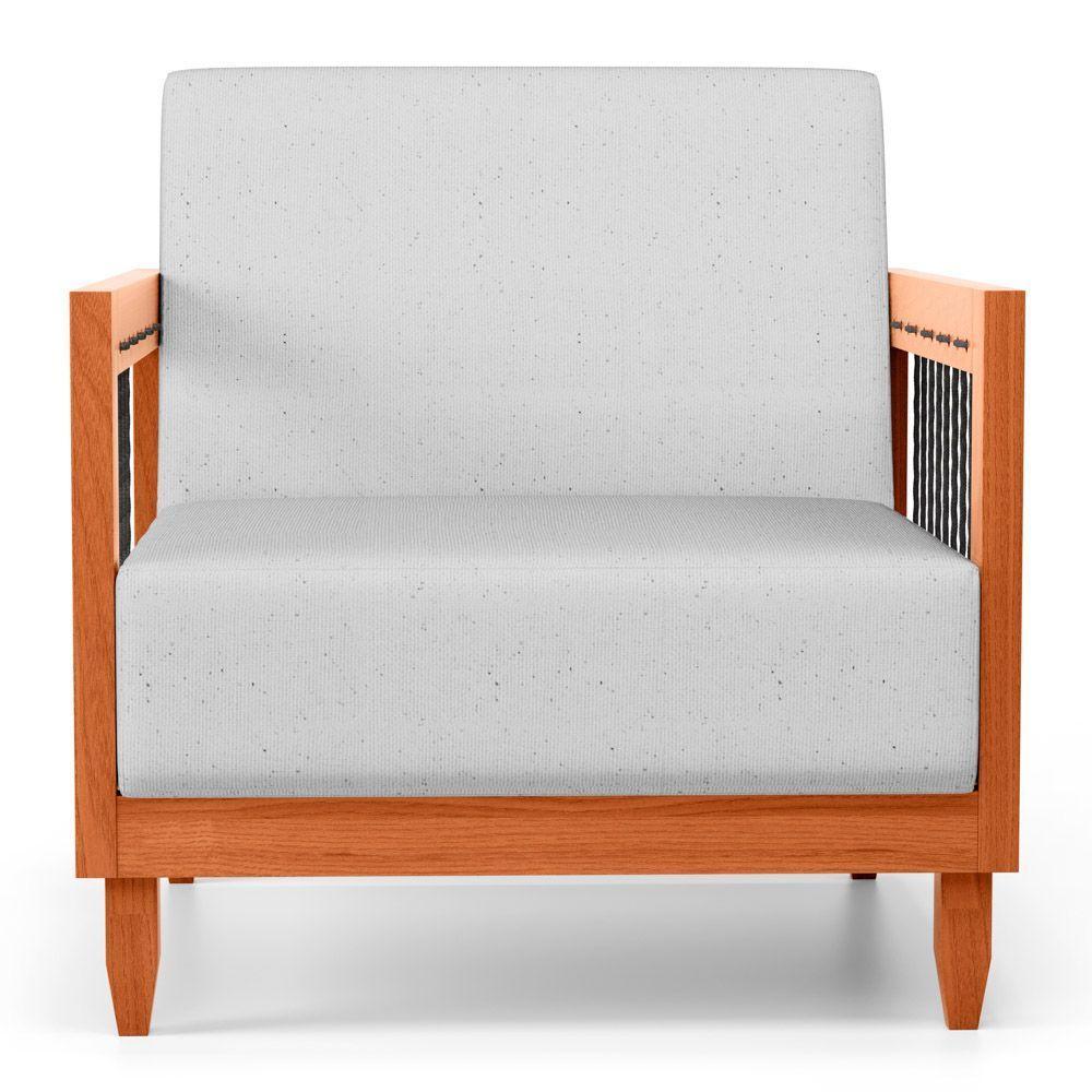 Kit 02 Poltronas Varanda Samoa Madeira Maciça Com Cordas Náutica Linho Rústico Grigio - Abmaza - 10