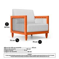 Kit 02 Poltronas Varanda Samoa Madeira Maciça Com Cordas Náutica Linho Rústico Grigio - Abmaza - 3