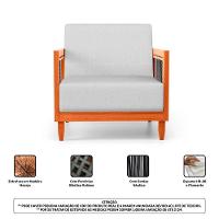 Kit 02 Poltronas Varanda Samoa Madeira Maciça Com Cordas Náutica Linho Rústico Grigio - Abmaza - 5