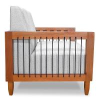 Kit 02 Poltronas Varanda Samoa Madeira Maciça Com Cordas Náutica Linho Rústico Grigio - Abmaza - 8