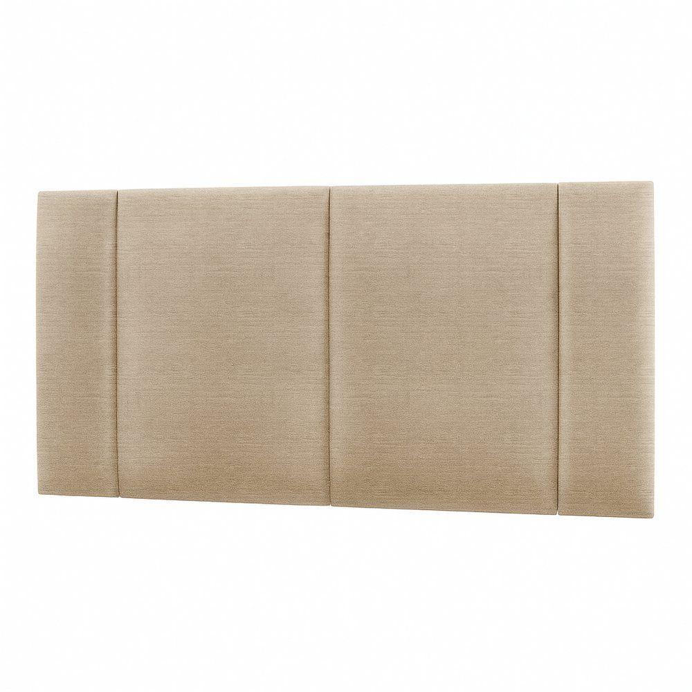 Cabeceira Painel Cama Box Casal Padrão Siri 140cm Com Led Linho Bege - Abmaza - 2