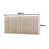 Cabeceira Painel Cama Box Casal Padrão Siri 140cm Com Led Linho Bege - Abmaza