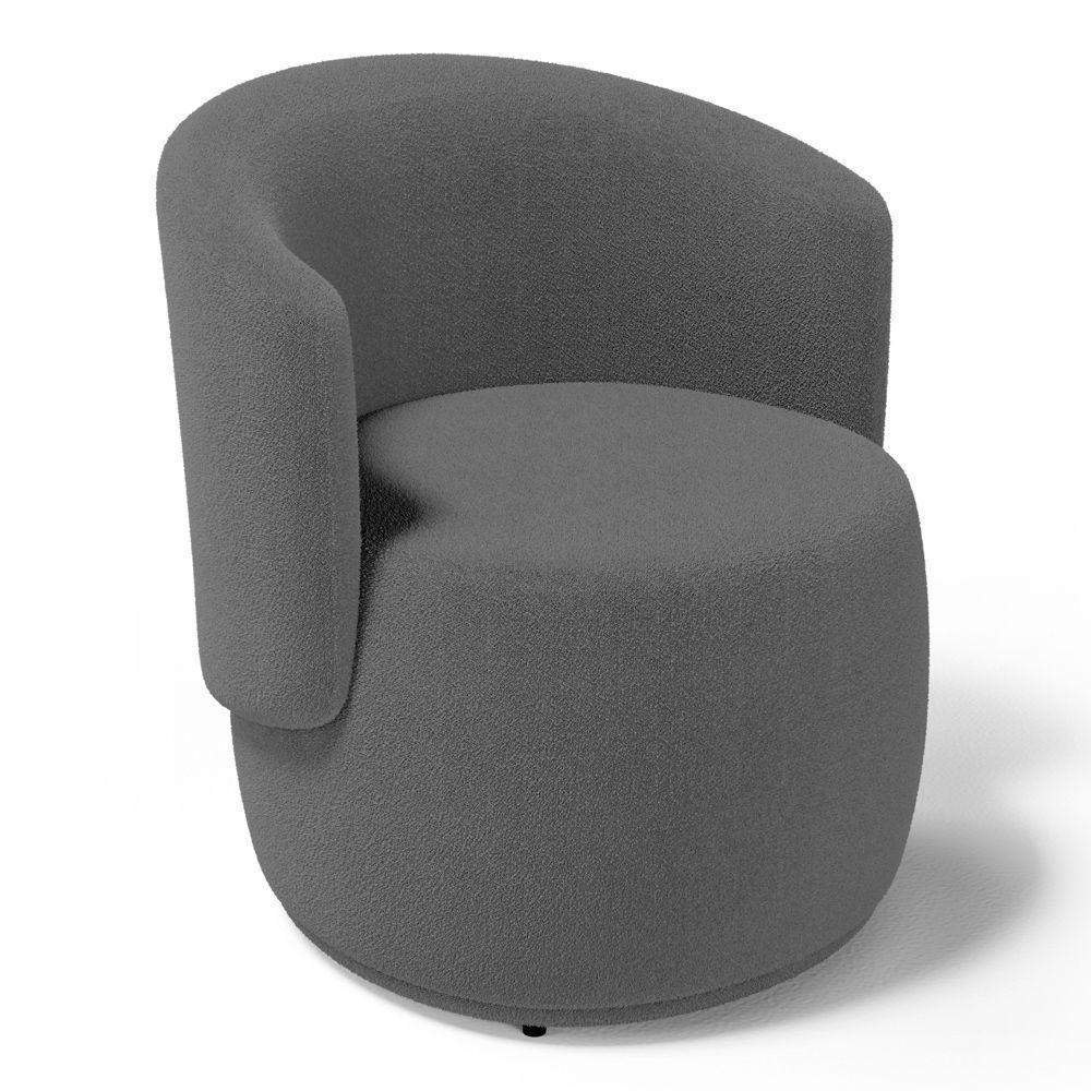 Kit 2 Poltronas E 1 Namoradeira Aisha Orgânica Bouclê Cinza Escuro - Abmaza - 10