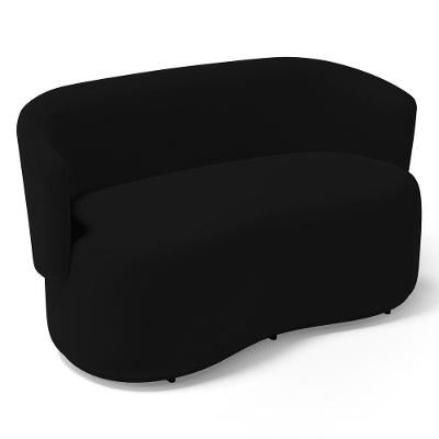 Poltrona Namoradeira Aisha Orgânica 2 Lugares Suede Preto Abmaza