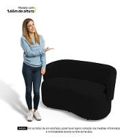 Poltrona Namoradeira Aisha 02 Lugares Orgânica Suede Preto - Abmaza - 6