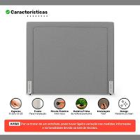 Cabeceira Cama Box Casal Padrão Alba 140cm Com Frame Linho Cinza - Abmaza - 3