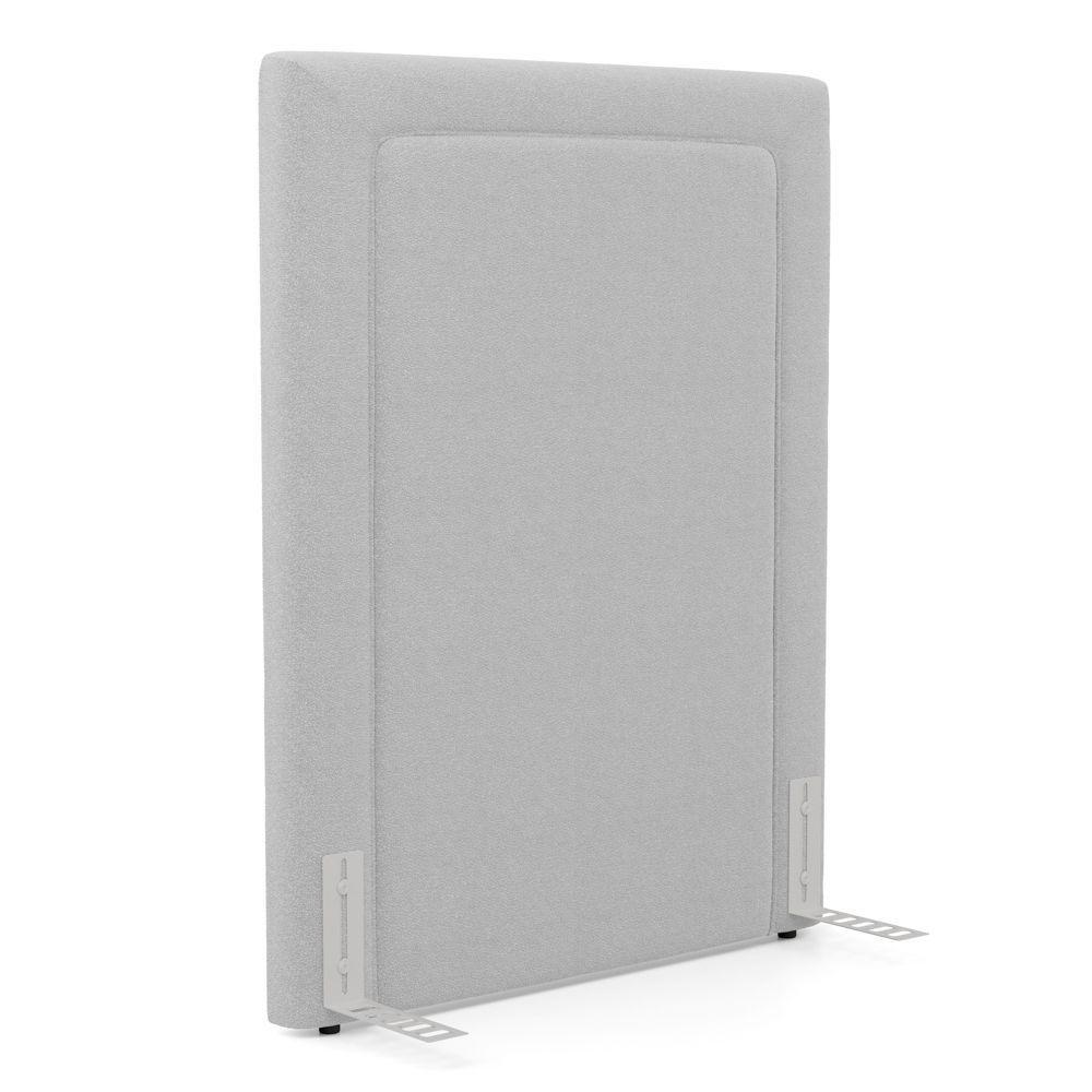 Cabeceira Cama Box Solteiro Alba 90cm Com Frame Bouclé Cinza Claro - Abmaza - 1