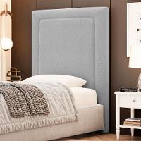 Cabeceira Cama Box Solteiro Alba 90cm Com Frame Bouclé Cinza Claro - Abmaza - 2