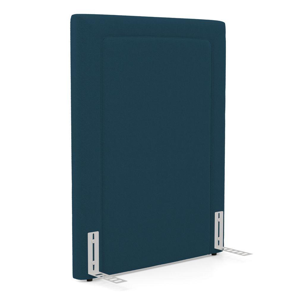 Cabeceira Cama Box Solteiro Alba 90cm Com Frame Bouclé Azul Marinho - Abmaza - 1