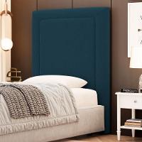 Cabeceira Cama Box Solteiro Alba 90cm Com Frame Bouclé Azul Marinho - Abmaza - 2